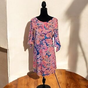 Lilly Pulitzer Pink Preston Dress, 100% Pima Cotton, Colorful, Vacation